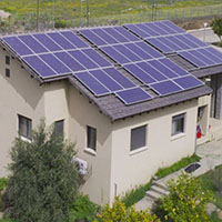 House with solar panels on the roof