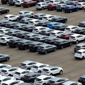 arial view of a car park